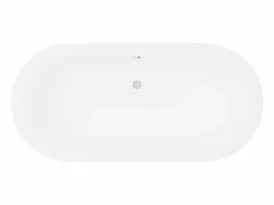 Shower & Design Bañera exenta ovalada negra mate de 234 L, 173 x 78 x 57 cm, NEPTUNA