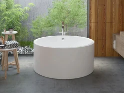 Best Shower & Design Bañera exenta redonda blanca de 165 L, 130 x 130 x 58 cm, LAGUNO Blanco
