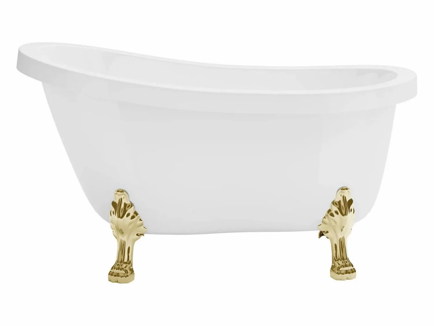 Clearance Bañera exenta retro - 200L - 145 x 74 x 77 cm - y patas doradas - NISOS Bañera Con Patas