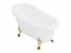 Clearance Bañera exenta retro - 200L - 145 x 74 x 77 cm - y patas doradas - NISOS Bañera Con Patas