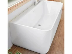 Best SANYCCES Bañera exenta TRENTO MURO | 175 cm - Con grifo sobre Borde Blanco