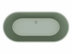 Discount Shower & Design Bañera extenta ovalada - 255 L - 159 x 74 x 56 cm - Verde mate - Acrílico - LUZECA Caqui