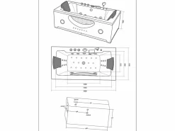 ELITESHOPPING Bañera hidromasaje blanca 180 X 90 cm Cromoterapia 16 jets - Eden