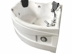 ELITESHOPPING Bañera hidromasaje blanca 150 X 150 cm Cromoterapia 9 jets - Alyssa