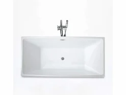 Clearance Bañera Independiente Diseño Clásico Rectangular De Resina Eubea Multicolor