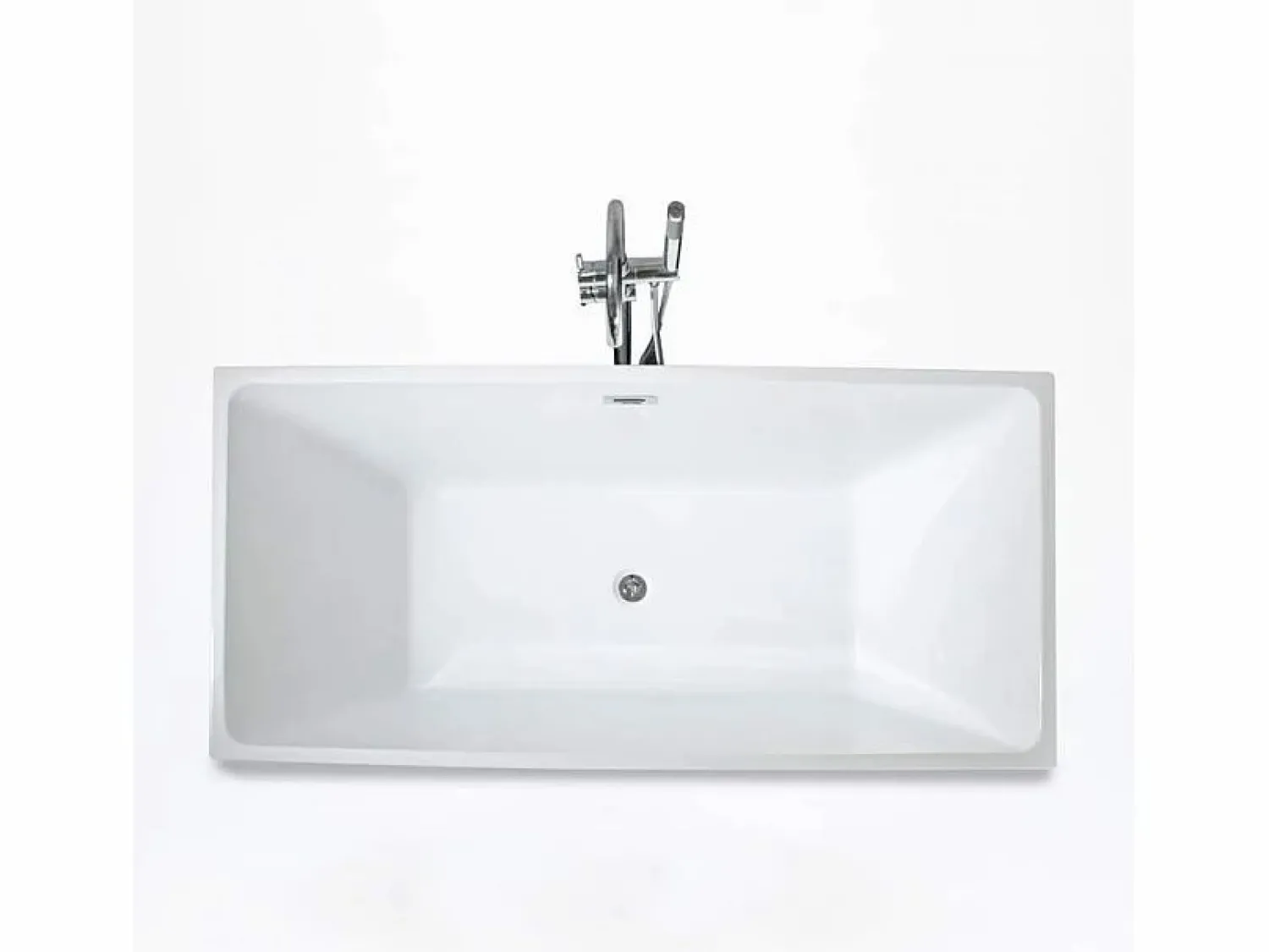 Clearance Bañera Independiente Diseño Clásico Rectangular De Resina Eubea Multicolor