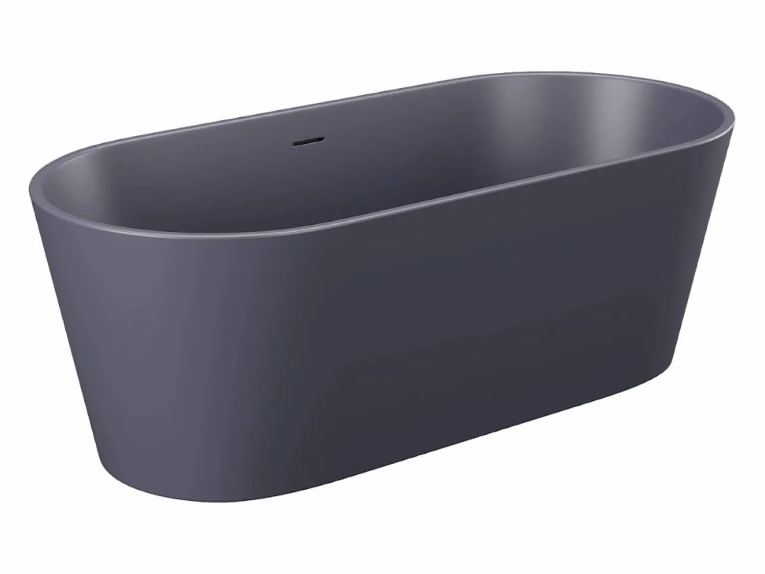 Best Bañera independiente ovalada - 255L - 159 x 74 x 56 cm - azul mate - Acrílico - LUZECA Bañera Exenta