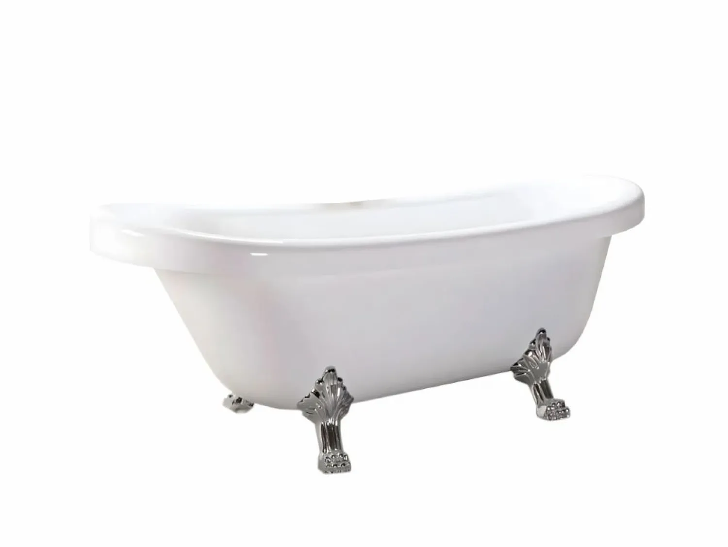ELITESHOPPING Bañera isla vintage 170 x 80 cm con patas plateadas y grifo - Marigold