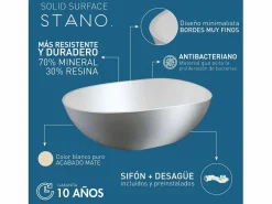 STANO Bañera moderna Solid Surface HELSINKI exenta 150 cm