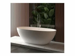 Hot STANO Bañera moderna Solid Surface MALMO exenta 165 cm Blanco