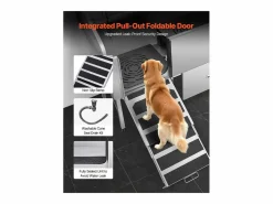 Bañera para Perros SucceBuy, Animales de Compañía Acero Inoxidable 155 cm, Rampita de Puerta Izquierda