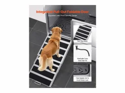 Clearance Bañera para Perros SucceBuy, Animales de Compañía Acero Inoxidable 127,5cm, Rampita de Puerta Izquierda Plateado