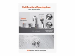 Clearance Bañera para Perros SucceBuy, Animales de Compañía Acero Inoxidable 127,5cm, Rampita de Puerta Izquierda Plateado