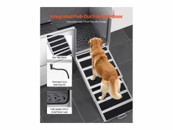 Bañera para Perros SucceBuy, Animales de Compañía Acero Inoxidable 127,5cm, Rampita de Puerta Derecha