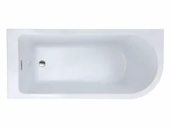 Shower & Design Bañera rinconera acrílica blanca, 240L, 170 x 75 x 58 cm, esquina izquierda, ANIKA
