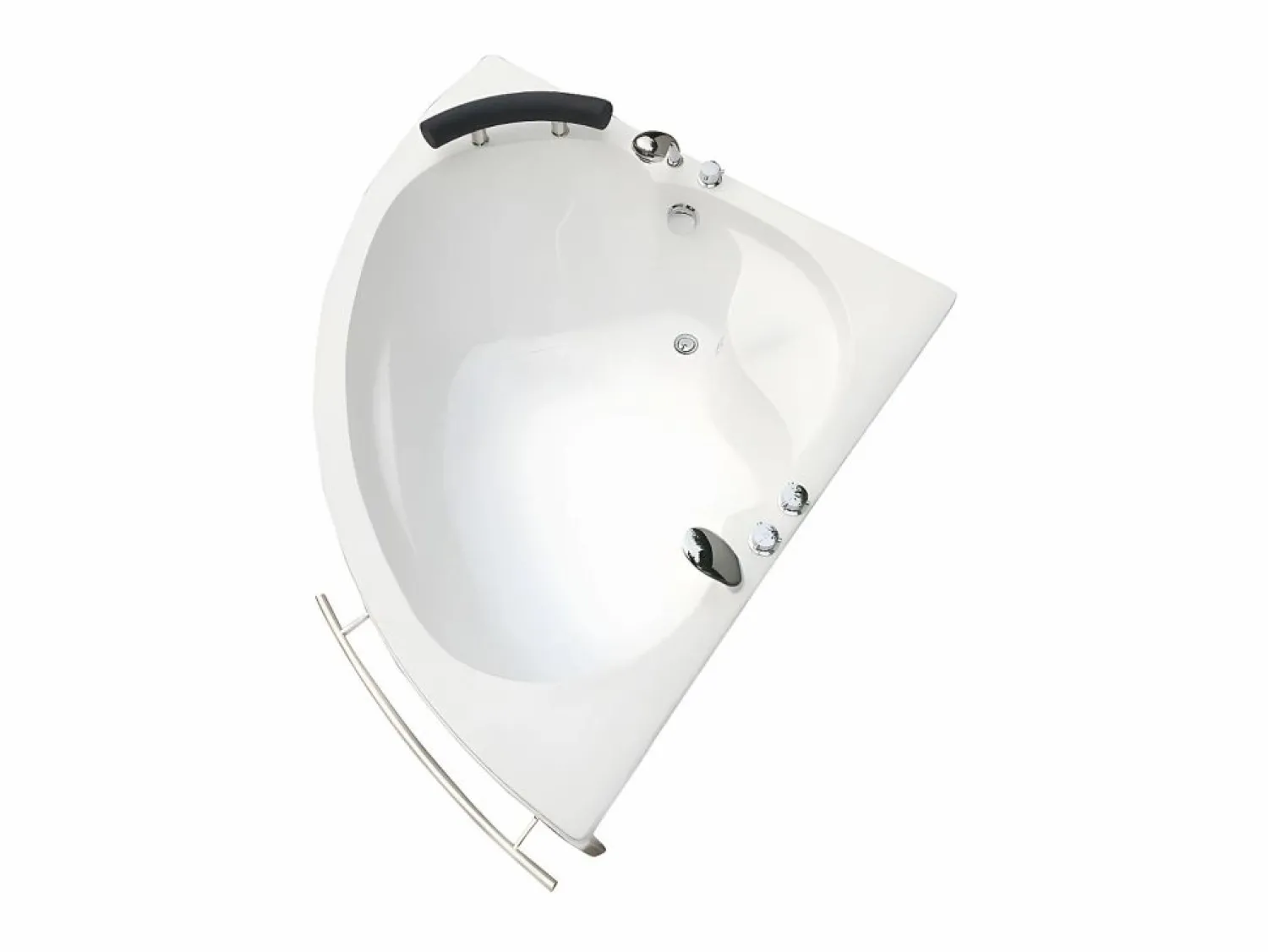 New Shower & Design Bañera rinconera NAVONA - 1 plaza - 263L - 135x135xAlt.54cm Blanco