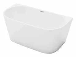 Discount Shower & Design Bañera semi exenta ovalada blanca en acrílico, 175L, 130 x 71,5 x 58 cm, DIVINA Blanco