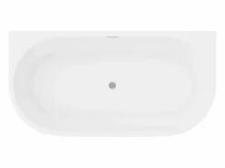 Discount Shower & Design Bañera semi exenta ovalada blanca en acrílico, 175L, 130 x 71,5 x 58 cm, DIVINA Blanco