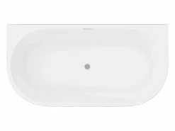Discount Bañera semi exenta ovalada negra en acrílico, 200L, 149,5 x 75 x 58 cm, DIVINA Bañera Semi Exenta