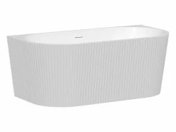 Sale Bañera semi exenta rayada en acrílico, brillante, 170,5 x 80 x 58,5 cm, ZELINA Bañera Semi Exenta