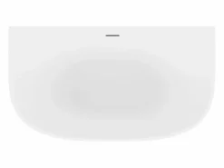 Best Bañera semi-exenta blanca - 167 L - Acrílica - 130 x 72 x 58 cm - AMOSARI Bañera Semi Exenta