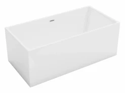 Hot Bañera semi-exenta rectangular blanca de 250 L, 150 x 75 x 58 cm, PIKAIA Bañera Semi Exenta