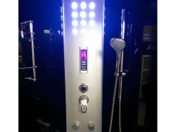Hot Bañera-ducha hidromasaje esquina negra 130 x 130 cm - Ivory Bañera Ducha|Bañera Rinconera