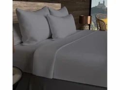 Discount Soleil d'ocre Bajera ajustable de algodón 57 hilos 90x190 cm LISO Gris