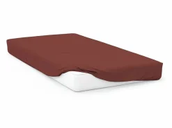 Clearance Soleil d'ocre Bajera ajustable de algodón 57 hilos 180x200 cm LISO Ladrillo Rojo