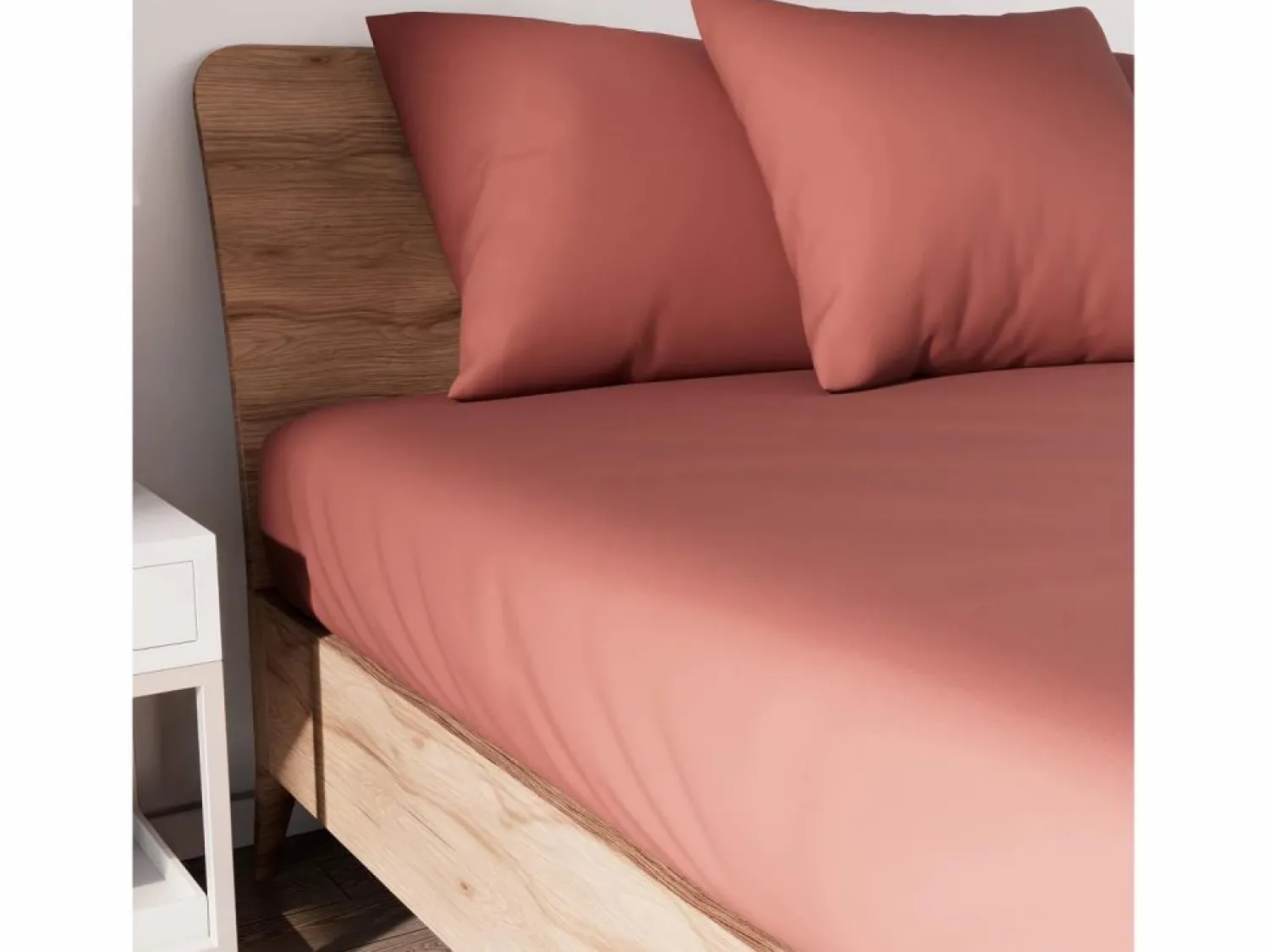 Soleil d'ocre Bajera ajustable de algodón 140x190 cm JERSEY Ladrillo