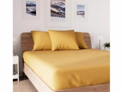 Soleil d'ocre Bajera ajustable de algodón 140x190 cm JERSEY mostaza