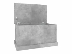 Clearance Baúl almacenaje madera contrachapada hormigón 70x40x38 cm ES188396 Gris