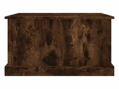 Clearance Baúl almacenaje madera contrachapada roble ahumado 70x40x38 cm Baúl Y Arcón
