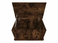 Clearance Baúl almacenaje madera contrachapada roble ahumado 70x40x38 cm Baúl Y Arcón