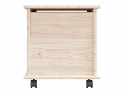 Outlet vidaxl Baúl de almacenaje con ruedas ALTA madera maciza 73x39,5x43 cm Color natural claro