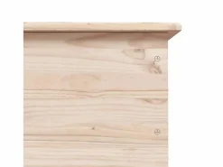 Outlet vidaxl Baúl de almacenaje con ruedas ALTA madera maciza 73x39,5x43 cm Color natural claro