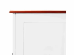 vidaxl Baúl de almacenaje con tapa madera de acacia marrón y Blanco