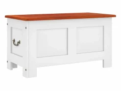 vidaxl Baúl de almacenaje con tapa madera de acacia marrón y