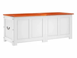 Baúl de almacenaje con tapa madera de acacia marrón y ES641844