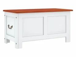 vidaxl Baúl de almacenaje con tapa madera de acacia marrón y