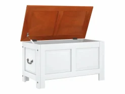 vidaxl Baúl de almacenaje con tapa madera de acacia marrón y