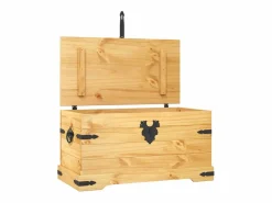 New Baúl de almacenaje Corona Range de pino mexicano 91x49,5x47 cm ES676429 Marru00f3n