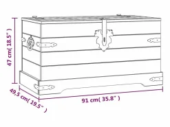 Outlet vidaxl Baúl de almacenaje Corona Range de pino mexicano 91x49,5x47 cm Color natural claro