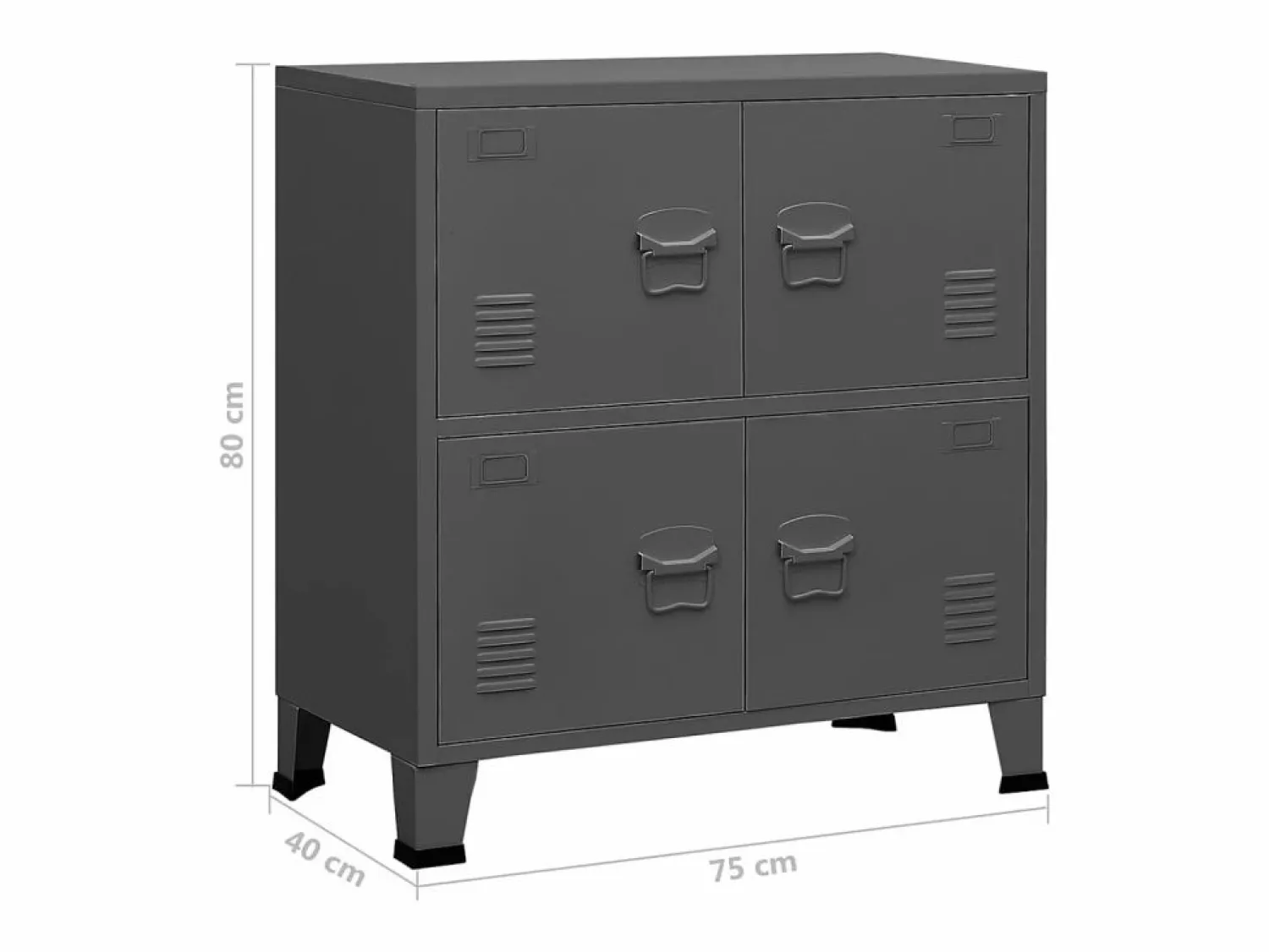 Outlet vidaxl Baúl de almacenaje industrial acero antracita 75x40x80 cm Gris antracita