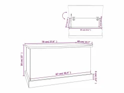 Clearance Baúl de almacenaje madera contrachapada 70x40x38 cm Baúl Y Arcón