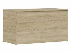 vidaxl Baúl de almacenaje madera contrachapada color roble 84x42x46cm