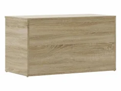 vidaxl Baúl de almacenaje madera contrachapada color roble 84x42x46cm