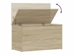 vidaxl Baúl de almacenaje madera contrachapada color roble 84x42x46cm