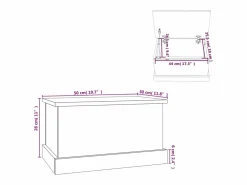 vidaxl Baúl de almacenaje madera contrachapada 50x30x28 cm