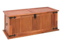 vidaxl Baúl de almacenamiento 3 piezas de madera maciza de acacia